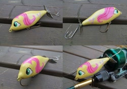 Size: 941x661 | Tagged: safe, artist:daisymane, fluttershy, bait, flutterfish, irl, lure, photo