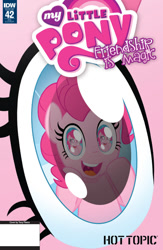 Size: 780x1200 | Tagged: safe, artist:tonyfleecs, idw, pinkie pie, earth pony, pony, spoiler:comic42, cover, droste effect, eye, eye reflection, eyes, hot topic, pinkception, recursion, reflection