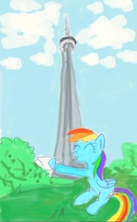 Size: 520x841 | Tagged: safe, artist:drunken bubblez, derpibooru import, rainbow dash, pegasus, pony, hug, toronto