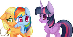 Size: 1158x586 | Tagged: safe, artist:greenmarta, derpibooru import, applejack, rainbow dash, twilight sparkle, twilight sparkle (alicorn), alicorn, earth pony, pegasus, pony, appledash, female, simple background, transparent background