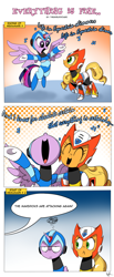 Size: 1600x3883 | Tagged: safe, artist:thegreatrouge, applejack, twilight sparkle, twilight sparkle (alicorn), alicorn, earth pony, pony, comic, crossover, female, mare, megaman, megaman x, singing, unamused, zero