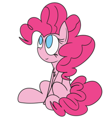 Size: 540x612 | Tagged: safe, artist:mr. rottson, pinkie pie, earth pony, pony, chest fluff, female, mare, simple background, sitting, smiling, solo, transparent background