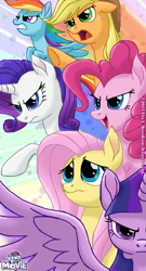 Size: 700x1300 | Tagged: safe, artist:ravenevert, derpibooru import, applejack, fluttershy, pinkie pie, rainbow dash, rarity, twilight sparkle, twilight sparkle (alicorn), alicorn, earth pony, pegasus, pony, unicorn, my little pony: the movie, mane six