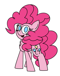 Size: 985x1243 | Tagged: safe, artist:mr. rottson, pinkie pie, earth pony, pony, chest fluff, open mouth, simple background, solo, transparent background