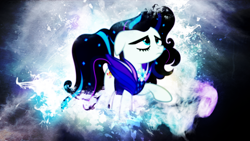 Size: 2560x1440 | Tagged: safe, artist:shaakuras, artist:weekendroses, derpibooru import, coloratura, abstract background, countess coloratura, female, grunge, mare, raised hoof, rara, smoke, vector, wallpaper