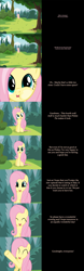 Size: 2000x6399 | Tagged: safe, artist:mlp-silver-quill, derpibooru import, fluttershy, pegasus, pony, comic:fluttershy says goodnight, comic:pinkie pie says goodnight, against glass, circling stars, close-up, comic, cute, derp, fourth wall, glass, solo