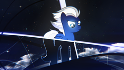 Size: 1920x1080 | Tagged: safe, artist:alicornoverlord, artist:mtgman96, derpibooru import, night glider, pegasus, pony, abstract background, cloud, female, mare, night, sky, smug, solo, stars, vector, wallpaper