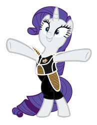 Size: 1400x1800 | Tagged: safe, artist:peternators, rarity, pony, unicorn, fake it 'til you make it, clothes, cosplay, costume, dragon ball z, ginyu force, pose, simple background, solo, transparent background