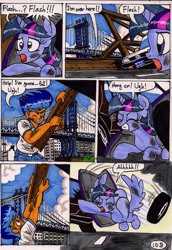 Size: 1354x1972 | Tagged: safe, artist:newyorkx3, derpibooru import, flash sentry, twilight sparkle, twilight sparkle (alicorn), alicorn, human, pony, comic:twilight and the big city, car, comic, female, mare, mercedes-benz, mercedes-benz w124, toyota, traditional art