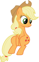 Size: 2514x3994 | Tagged: safe, artist:sunran80, applejack, earth pony, pony, apple family reunion, simple background, sitting, solo, transparent background, vector