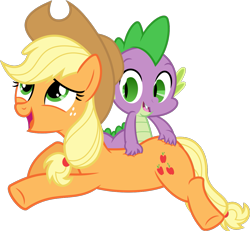 Size: 1145x1057 | Tagged: safe, artist:psychicwalnut, applejack, spike, dragon, earth pony, pony, spike at your service, .svg available, applespike, back scratching, female, hand on butt, male, mare, shipping, simple background, straight, svg, transparent background, vector