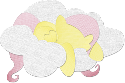 Size: 1250x828 | Tagged: safe, artist:saw-buck, fluttershy, pegasus, pony, cloud, minimalist, sleeping, solo