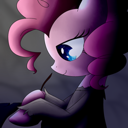 Size: 1024x1024 | Tagged: safe, artist:edmunddashie1815, artist:geraritydevillefort, pinkie pie, earth pony, pony, collaboration, clothes, solo, writing