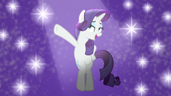 Size: 1280x720 | Tagged: safe, screencap, rarity, pony, unicorn, fake it 'til you make it, bipedal, female, hooves on hips, mare, pose, solo, standing