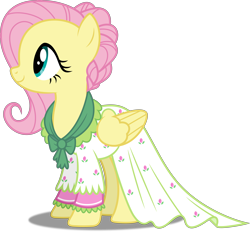 Size: 5000x4675 | Tagged: safe, artist:dashiesparkle, flutterholly, fluttershy, pegasus, pony, a hearth's warming tail, .svg available, absurd resolution, clothes, dress, ponyscape, simple background, solo, transparent background, vector
