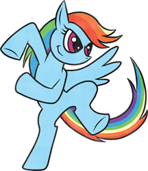 Size: 600x694 | Tagged: safe, artist:kaizerin, derpibooru import, rainbow dash, pegasus, pony, bipedal, female, mare, simple background, smiling, smirk, solo, transparent background