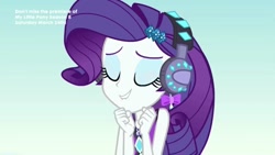 Size: 1280x720 | Tagged: safe, screencap, rarity, better together, equestria girls, lost and found, clothes, cute, eyes closed, female, headphones, raribetes, solo, swimsuit