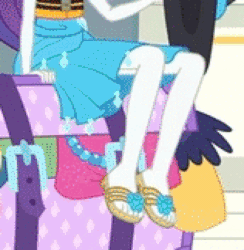 Size: 758x776 | Tagged: safe, screencap, rarity, equestria girls, equestria girls series, the salty sails, animated, clothes, cropped, crossed legs, cute, dress, feet, flip-flops, foot focus, gif, legs, needs more jpeg, pictures of legs, sandals, sarong, sitting, skirt, solo, swimsuit