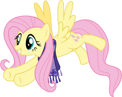 Size: 7600x6025 | Tagged: safe, artist:caliazian, fluttershy, pegasus, pony, a hearth's warming tail, .ai available, absurd resolution, adobe illustrator, clothes, flying, scarf, simple background, solo, transparent background, vector