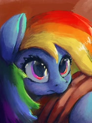 Size: 2048x2732 | Tagged: safe, artist:mandumustbasukanemen, derpibooru import, rainbow dash, pegasus, pony, bust, portrait, solo