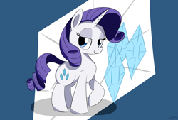 Size: 3496x2362 | Tagged: safe, artist:taurson, rarity, pony, unicorn, diamond, female, horn, looking at you, mare, solo