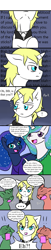 Size: 1600x7899 | Tagged: safe, artist:jolliapplegirl, prince blueblood, princess celestia, princess luna, oc, alicorn, pony, comic, dialogue