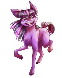 Size: 800x1000 | Tagged: safe, artist:teallaquin, derpibooru import, twilight sparkle, balancing, chest fluff, fluffy, happy, open mouth, raised hoof, raised leg, smiling, solo