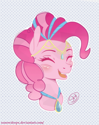 Size: 2618x3307 | Tagged: safe, artist:xsnowdropx, pinkie pie, earth pony, pony, bust, portrait, solo