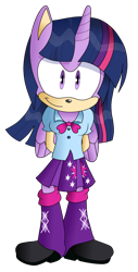 Size: 636x1255 | Tagged: dead source, safe, artist:atomiclance, derpibooru import, twilight sparkle, anthro, plantigrade anthro, equestria girls, crossover, equestria girls outfit, simple background, solo, sonic the hedgehog (series), sonicified, style emulation, transparent background