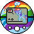 Size: 50x50 | Tagged: safe, artist:theironheart, derpibooru import, rainbow dash, pegasus, pony, animated, base used, bouncing, crossover, female, gif, heart, mare, pictogram, pixel art, pokewalker, pokémon, simple background, solo, transparent background