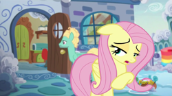 Size: 1279x717 | Tagged: safe, screencap, fluttershy, zephyr breeze, pegasus, pony, flutter brutter, discovery family logo