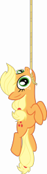 Size: 5000x18432 | Tagged: safe, artist:aethon056, applejack, earth pony, pony, look before you sleep, .svg available, absurd resolution, hanging, mouth hold, rope, simple background, solo, swingjack, transparent background, vector