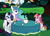 Size: 1600x1140 | Tagged: safe, artist:carouselunique, artist:honeycrisp-tales, princess celestia, rarity, oc, oc:honeycrisp blossom, alicorn, earth pony, pony, unicorn, blank flank, cup, cute, female, filly, food, freckles, garden, honeycrisp tales, hug, lesbian, offspring, parent:big macintosh, parent:princess cadance, parents:cadmac, rarilestia, shipping, tea, tea party, teacup, teapot, winghug