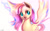 Size: 2560x1600 | Tagged: safe, artist:gianghanz, fluttershy, pegasus, pony, smiling, solo, spread wings