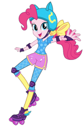 Size: 710x1067 | Tagged: safe, pinkie pie, equestria girls, friendship games, looking at you, official, roller skates, simple background, solo, transparent background, vector