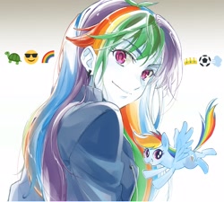 Size: 1906x1719 | Tagged: safe, artist:5mmumm5, derpibooru import, rainbow dash, pegasus, pony, equestria girls, anime, female, mare