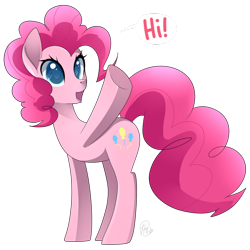 Size: 900x900 | Tagged: safe, artist:haydee, pinkie pie, earth pony, pony, simple background, solo, speech bubble, transparent background