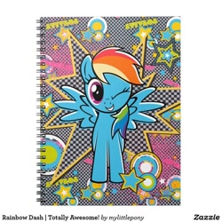 Size: 564x564 | Tagged: safe, derpibooru import, rainbow dash, pegasus, pony, notebook, one eye closed, sitting, solo, wink, winking at you, zazzle