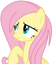 Size: 2231x2697 | Tagged: safe, artist:sketchmcreations, fluttershy, pegasus, pony, flutter brutter, concerned, inkscape, messy mane, raised hoof, simple background, transparent background, vector