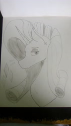 Size: 1872x3328 | Tagged: safe, artist:awesomedude14, derpibooru exclusive, rarity, pony, unicorn, black and white, bust, grayscale, monochrome, pencil drawing, portrait, solo, traditional art