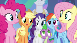 Size: 1920x1080 | Tagged: safe, derpibooru import, screencap, applejack, fluttershy, pinkie pie, princess celestia, rainbow dash, rarity, spike, alicorn, dragon, earth pony, pegasus, pony, unicorn, equestria girls, equestria girls (movie), female, hat, mare