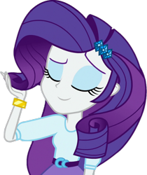 Size: 1024x1218 | Tagged: safe, artist:thebarsection, rarity, equestria girls, clothes, eyes closed, simple background, smiling, solo, transparent background