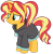 Size: 1024x1047 | Tagged: safe, artist:emeraldblast63, sunset shimmer, pony, unicorn, alternate hairstyle, babysitter trixie, female, gameloft, hoodie, mare, ponytail, simple background, solo, transparent background