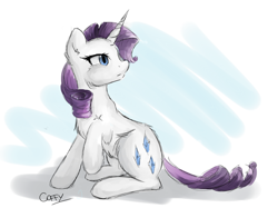 Size: 3910x3060 | Tagged: safe, artist:coffytacotuesday, rarity, pony, unicorn, high res, sitting, solo