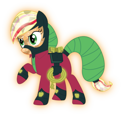 Size: 3059x2879 | Tagged: safe, artist:infinitewarlock, applejack, mistress marevelous, power ponies (episode), crystallized, lasso, power ponies, race swap, rainbow power, rope, simple background, solo, transparent background, vector