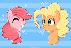 Size: 1280x871 | Tagged: safe, artist:saber-panda, applejack, pinkie pie, earth pony, pony, duo, female, mane swap, mare