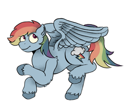 Size: 1089x951 | Tagged: safe, artist:anonymous, artist:happyartfag, derpibooru import, rainbow dash, pegasus, pony, /mlp/, backwards cutie mark, drawthread, rainbow dash day, requested art, simple background, solo, unshorn fetlocks, white background