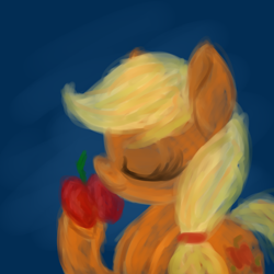 Size: 1024x1024 | Tagged: safe, artist:du-sk, applejack, earth pony, pony, apple, cute, solo