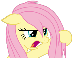 Size: 4422x3525 | Tagged: safe, artist:sketchmcreations, fluttershy, pegasus, pony, flutter brutter, annoyed, floppy ears, inkscape, messy mane, open mouth, simple background, solo, transparent background, vector