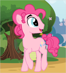 Size: 628x694 | Tagged: safe, artist:acuario1602, bubble berry, pinkie pie, earth pony, pony, adoraberry, cute, looking at something, male, open mouth, rule 63, rule63betes, smiling, solo, stallion, walking